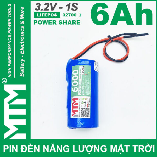 Pin den nang luong mat troi 3v2 6Ah 6000mAh cell pin sat Lifepo4 32700