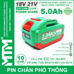 Pin makita chan pho thong 10 cell 5000mah EVE 80A chong soc