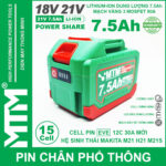 Pin makita chan pho thong 15 cell 7500mah EVE 80A chong soc