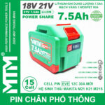 Pin makita chan pho thong 15 cell 7500mah EVE 80A chong soc gia re