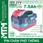 Pin makita chong soc 15 cell 7500mah 80A den bao pin 2 ben cell Samsung