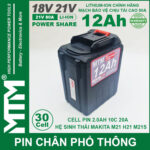 Pin makita chong soc 20 cell 12Ah 80A den bao pin cell 2000mah cao cap