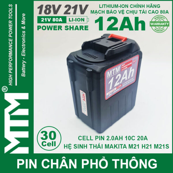 Pin makita chong soc 20 cell 12Ah 80A den bao pin cell 2000mah cao cap