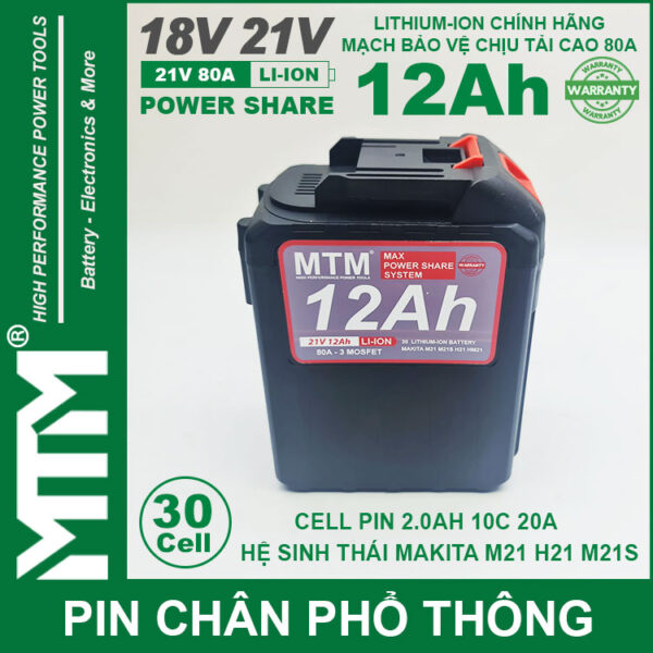 Pin makita chong soc 20 cell 12Ah 80A den bao pin cell moimah