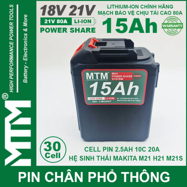 Pin makita chong soc 30 cell 15Ah 80A den bao pin cell 2500mah cao cap