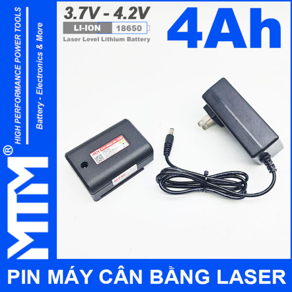 Pin may ban cot can bang laser 4Ah MTM kem sac