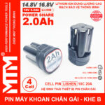 Pin may khoan 16v8 2ah 4cell Lishen khe B chinh hang