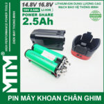 Pin may khoan chan ghim 16v8 2ah 4cell Lishen MTM chinh hang 1