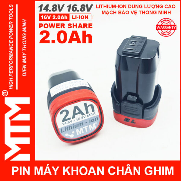 Pin may khoan chan ghim 16v8 2ah 4cell Lishen MTM chinh hang