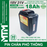 Pin may khoan makita chong soc 30 cell 18Ah 80A den bao pin cell 3000mah