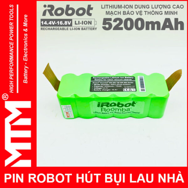 Pin robot hut bui lau nha irobot roomba chinh hang mau 5200mah