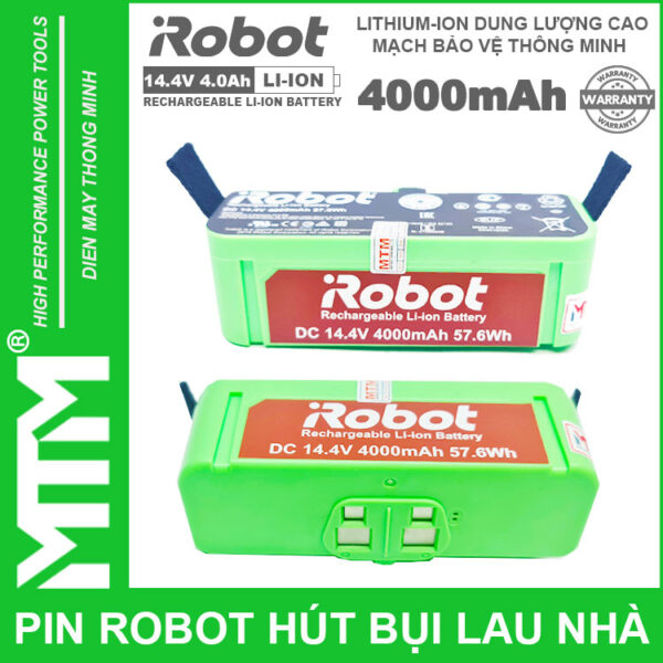 Pin robot lau nha hut bui irobot 4000mah dung luong lon