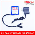 Pin sac 12V 2200mah 20A kem sac chinh hang