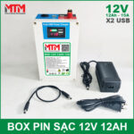 Pin sac 12v 12Ah 15A USB