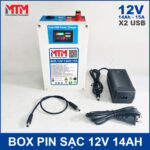 Pin sac 12v 14Ah 15A USB