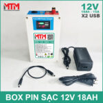 Pin sac 12v 18Ah 15A USB