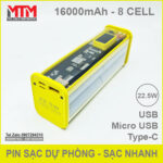 Pin sac du phong 8 cell 16000mah 22W