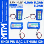 Pin sac lihtium ion 3V7 5A 4Ah 1S2P MTM chung