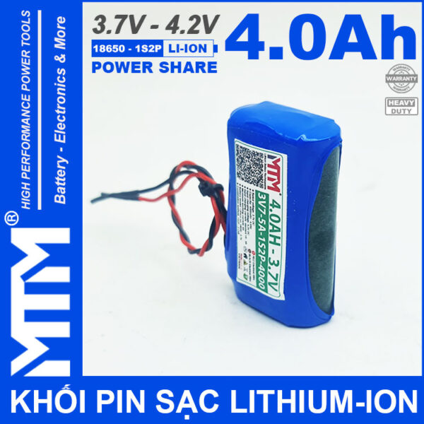 Pin sac lihtium ion 3V7 5A 4Ah 1S2P MTM gia re