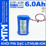 Pin sac lihtium ion 3V7 5A 6000mAh 1S2P MTM cao cap