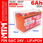 Pin sat LiFePo4 24V 8S 6Ah 30A MTM kich thuoc 1