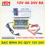 Sac binh ac quy 12V 4A 24V 8A phuc hoi tu dong
