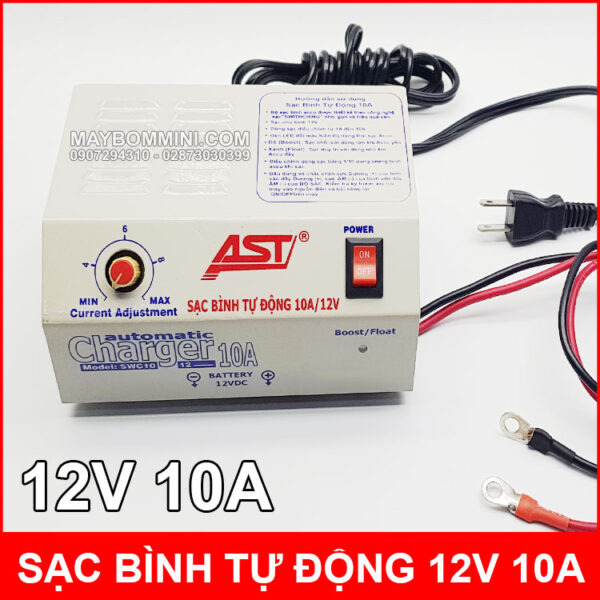 Sac binh ac quy tu dong 10A 12V AST