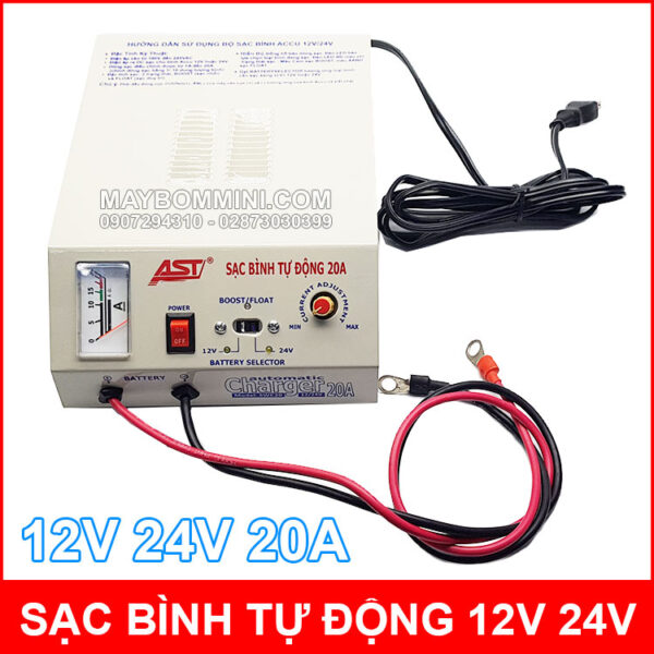 Sac binh ac quy tu dong 12V 24V 20A AST cao cap chinh hang