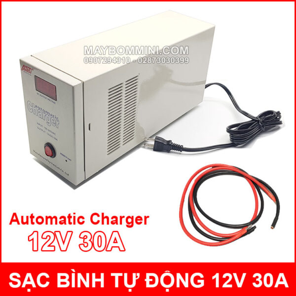Sac binh ac quy tu dong 12V 30A AST chuyen nghiep