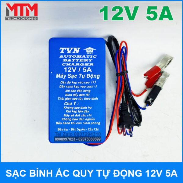 Sac binh ac quy tu dong 12V 5A TVN chinh hang