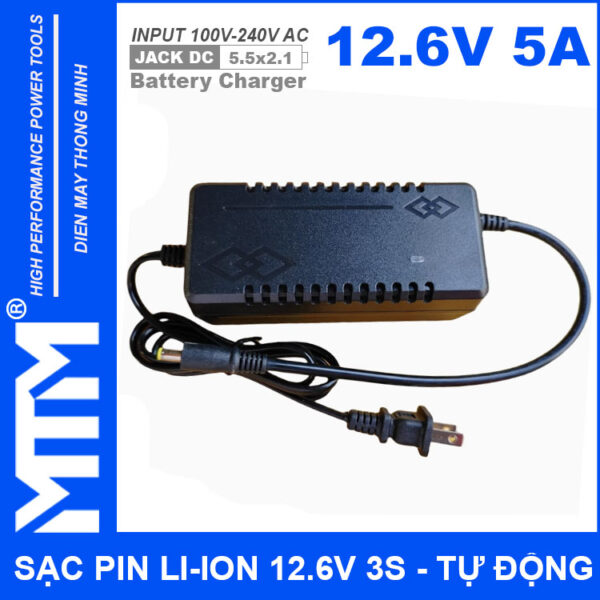 Sac pin Li ion 12V6 3S 5A co quat Charger 12V Lithium Iron Phosphate Battery gia re chat luong cao
