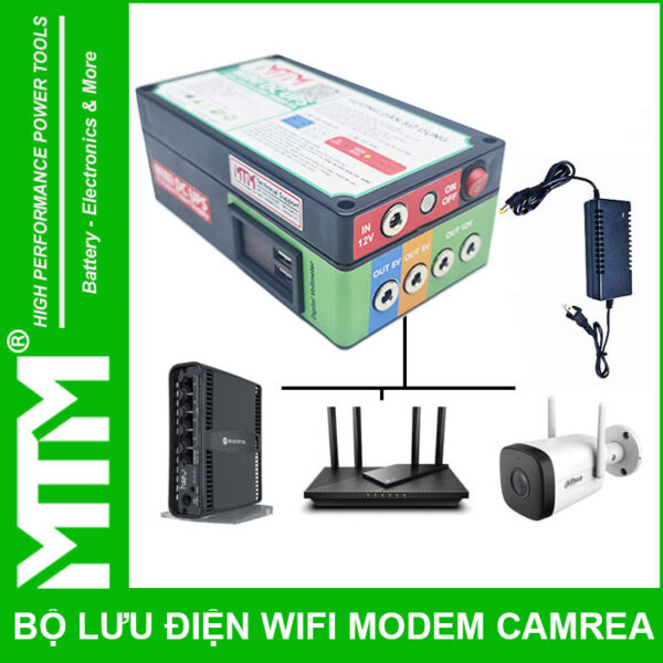 Su dung nguon du phong wifi modem camera USB 5V 12V 5A