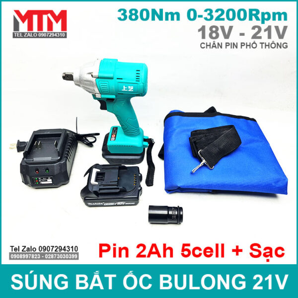 Sung ban bulong 380Nm 21V pin 2ah va sac