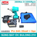 Sung ban bulong 380Nm 21V pin 8ah va sac