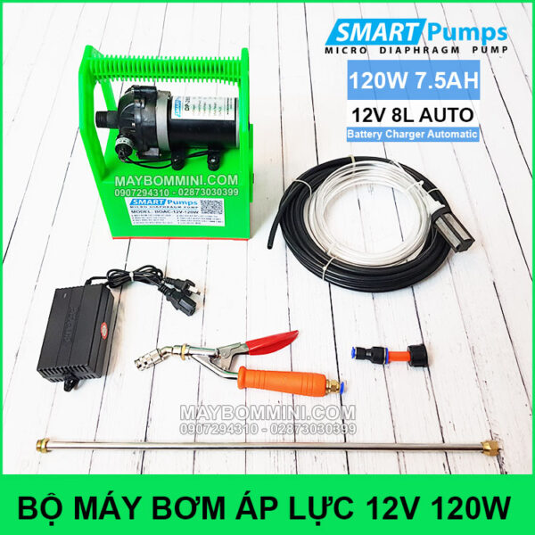 Tron bo may bom ap luc mini 120W ac quy