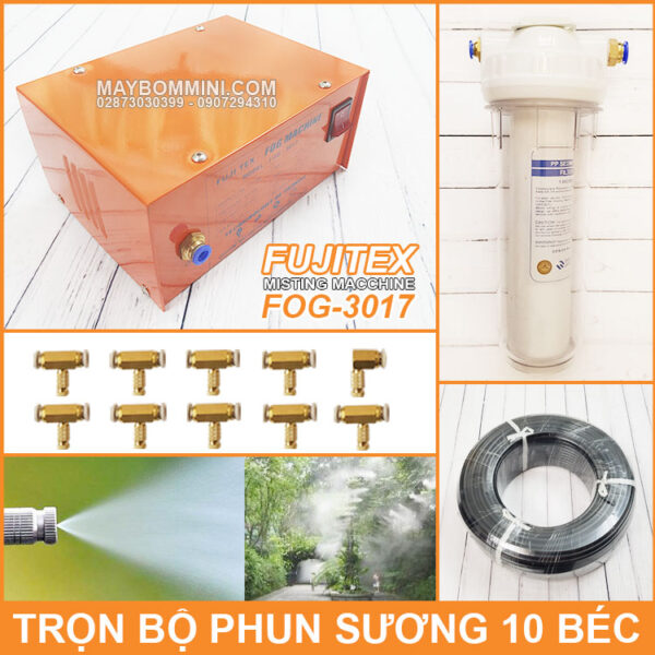 Tron bo phun suong lam mat tuoi lan 10 bec Fujitex Fog 3017