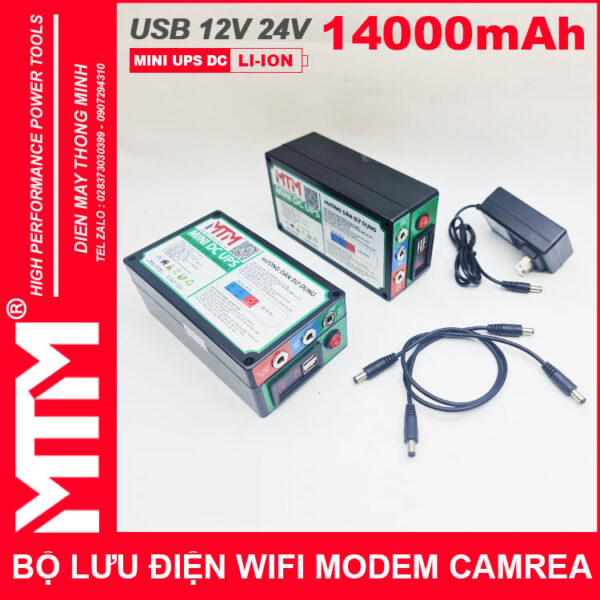 UPS wifi modem camera 12V 24V 5A 14000mah led bao vont