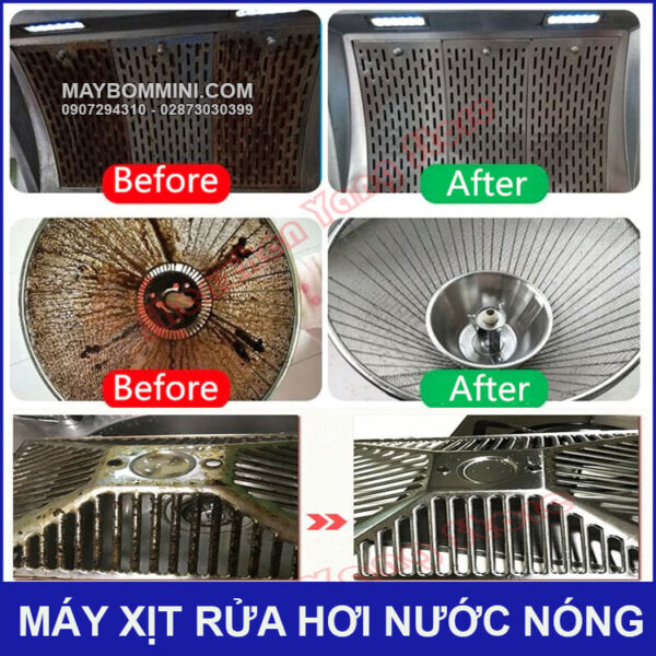 Ve sinh bep may lanh noi neu bang may hoi nuoc nong