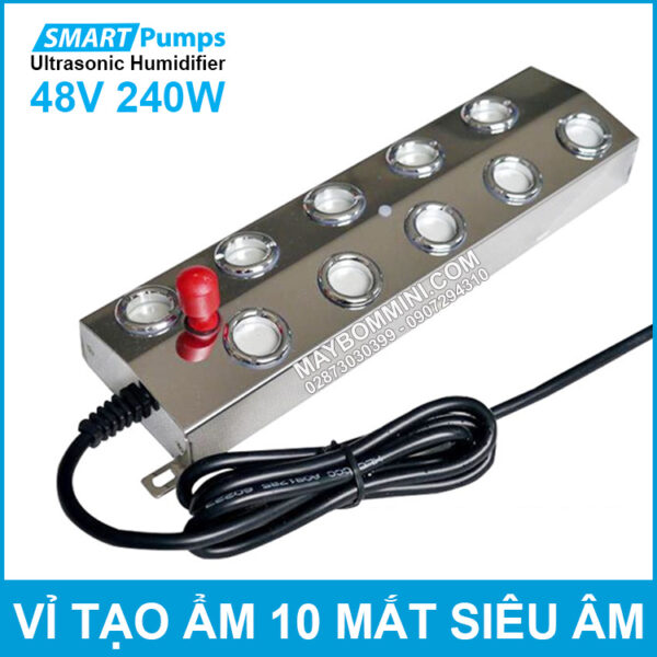Vi tao am 10 mat bang song sieu am num do 48V 240W Smartpumps Humidifier Ultrasonic Industrial