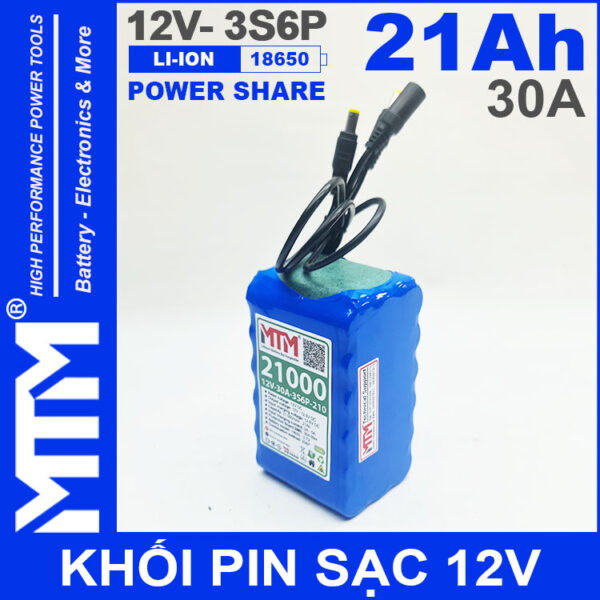 ban pin 12V 30A 3S6P 18650 21Ah MTM