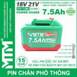 ban pin makita chan pho thong 15 cell 7500mah EVE 80A chong soc
