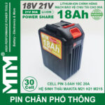 ban pin makita chong soc 30 cell 18Ah 80A den bao pin cell 3000mah