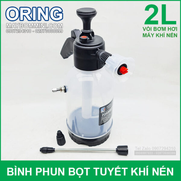 binh phun bot tuyet khi nen co voi bom hoi may