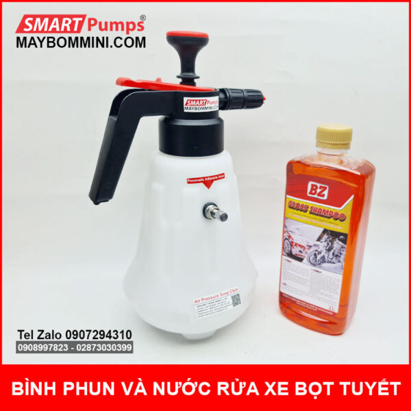 binh phun va nuoc rua xe bot tuyet BZ