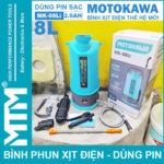 bo Binh phun xit dien tthe he moi Motokawa 8L 2600Mah MK 08Li