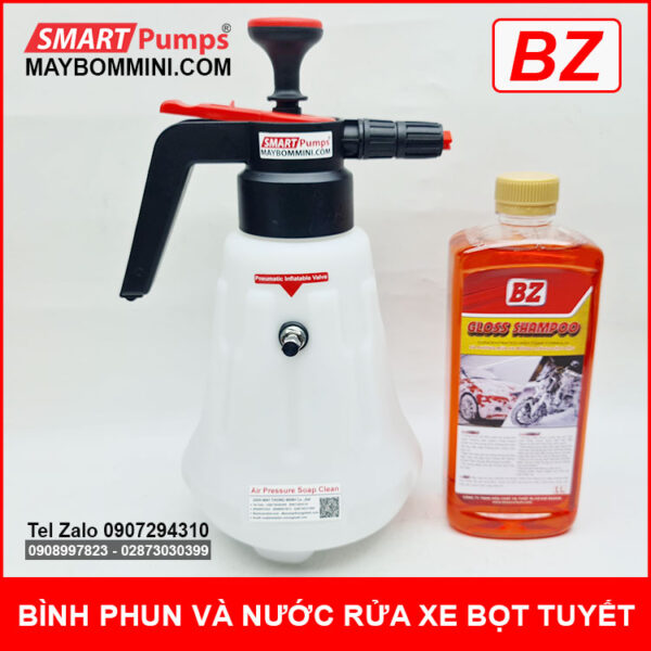 bo binh phun bot tuyet va nuoc rua xe bot tuyet BZ