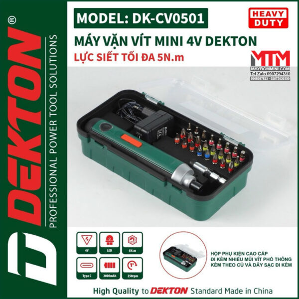 bo chuyen vit mini DEKTON DK CV0501 4 cap do Chan sac Type C Kem nhieu phu kien