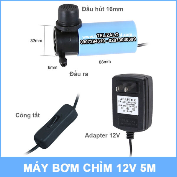 bo may bom chim mini 12v 4l