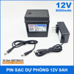 bo pin 12v 8ah kem sac