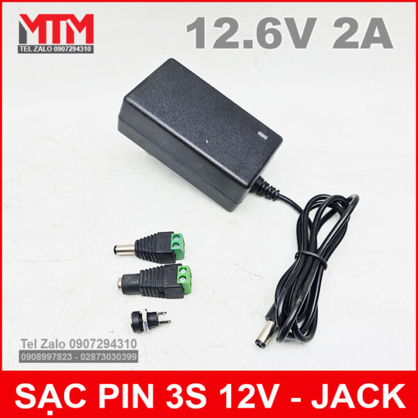 bo sac pin 3s 12v 2A va jack noi